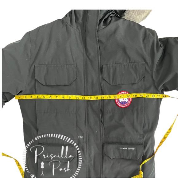 Canada Goose Expedition Parka Heritage Black Long With Fur Hood - Picture 11 of 15